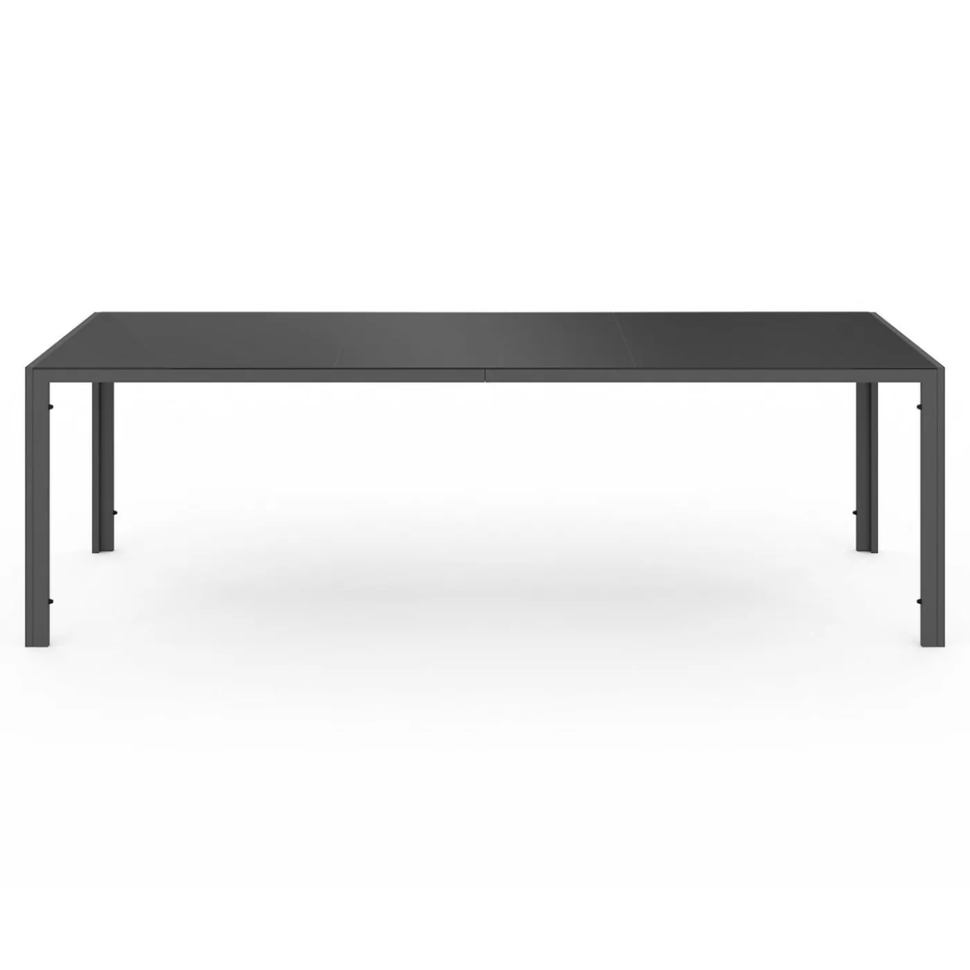 Table de jardin 240 cm 10 personnes et chaises empilables bleues, grises et noires
