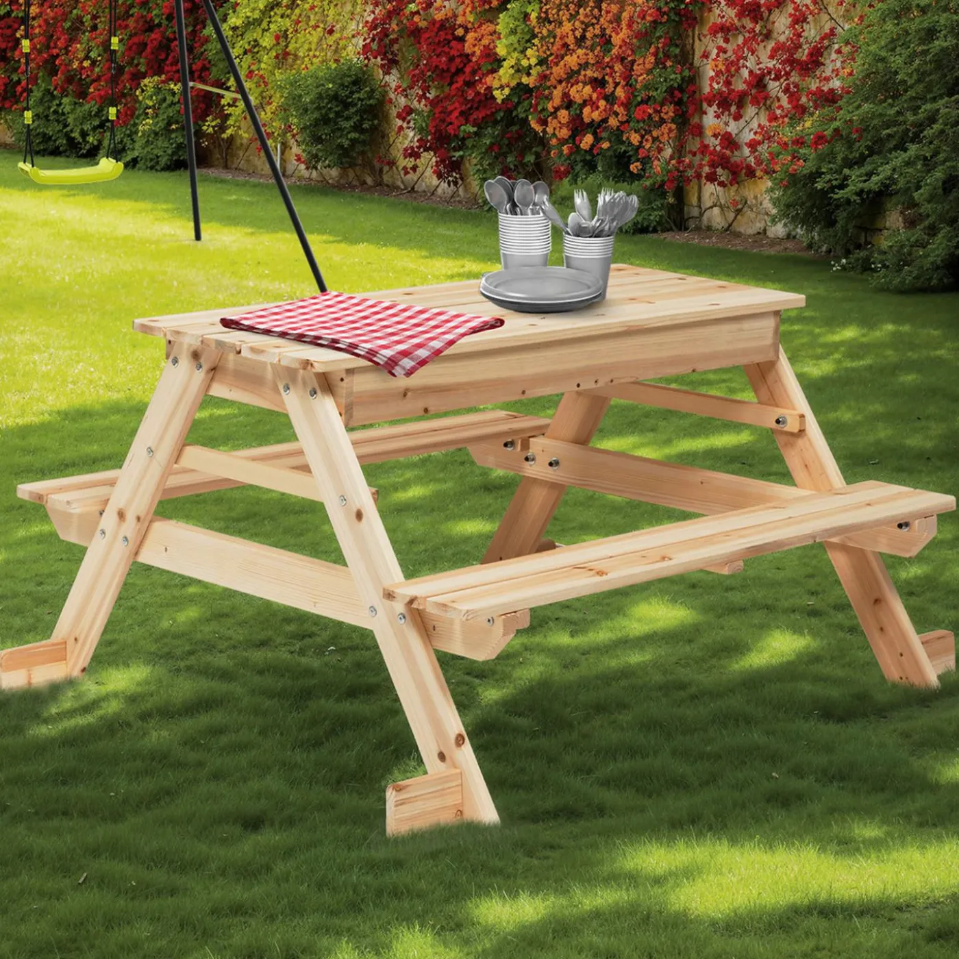 Table de pique nique enfant bac à sable