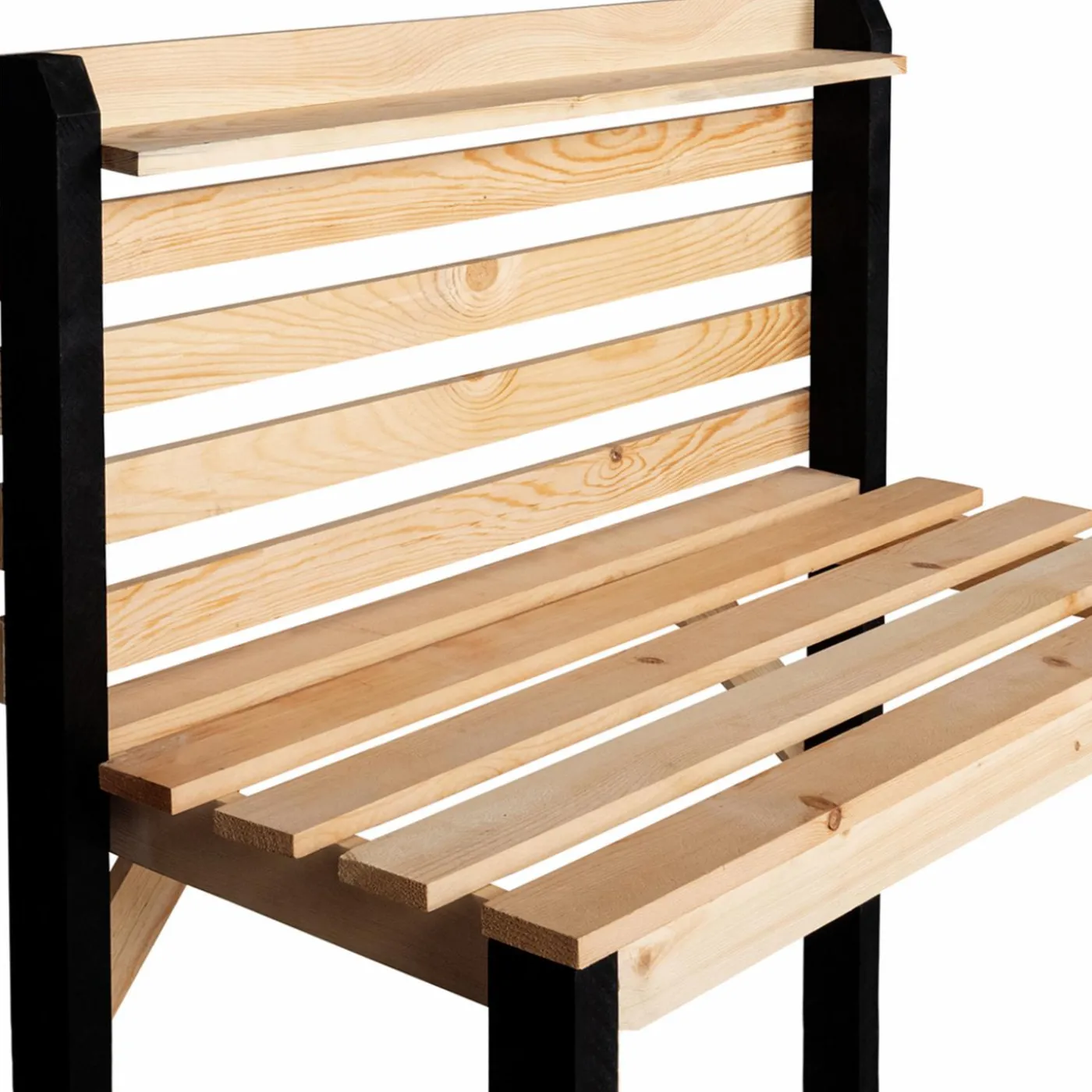 Table de plantation rempotage et préparation en bois naturel et noir