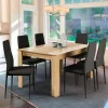 Table de salle à manger en bois imitation hêtre 6 personnes