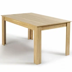 Table de salle à manger en bois imitation hêtre 6 personnes