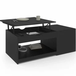 Table de salon avec plateau relevable bois noir