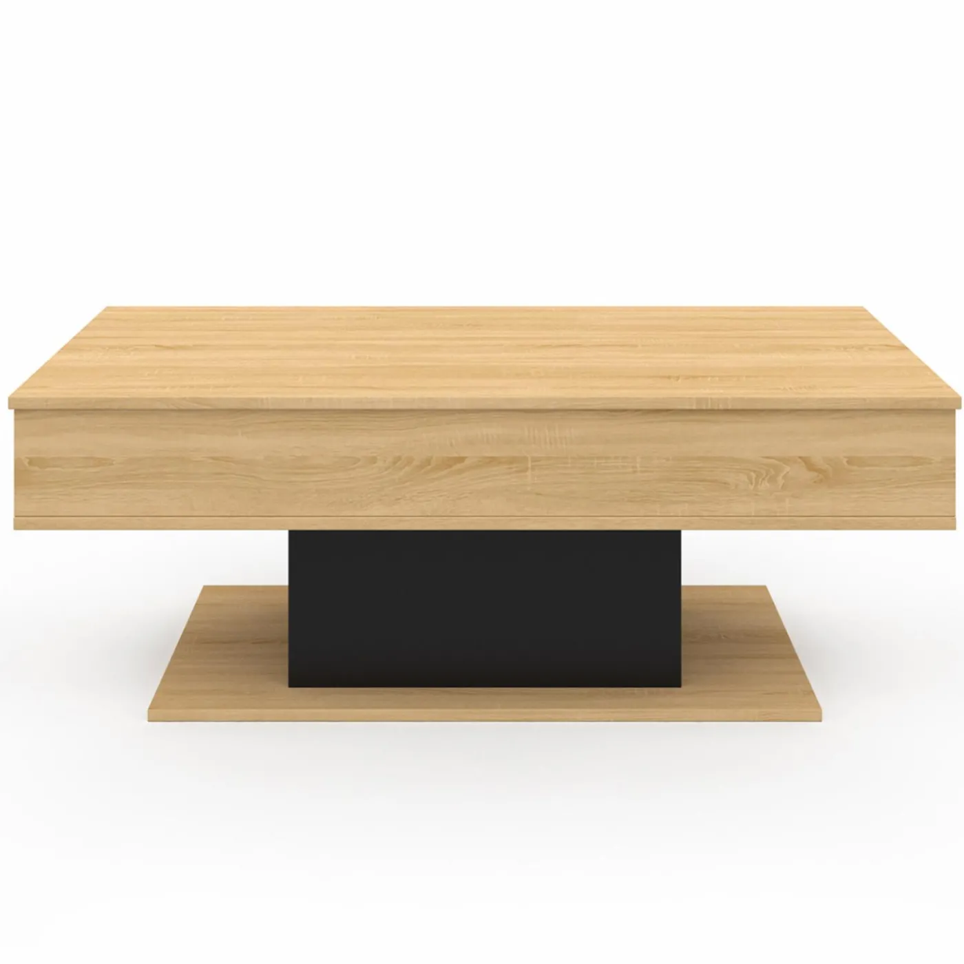 Table de salon relevable bois et noir