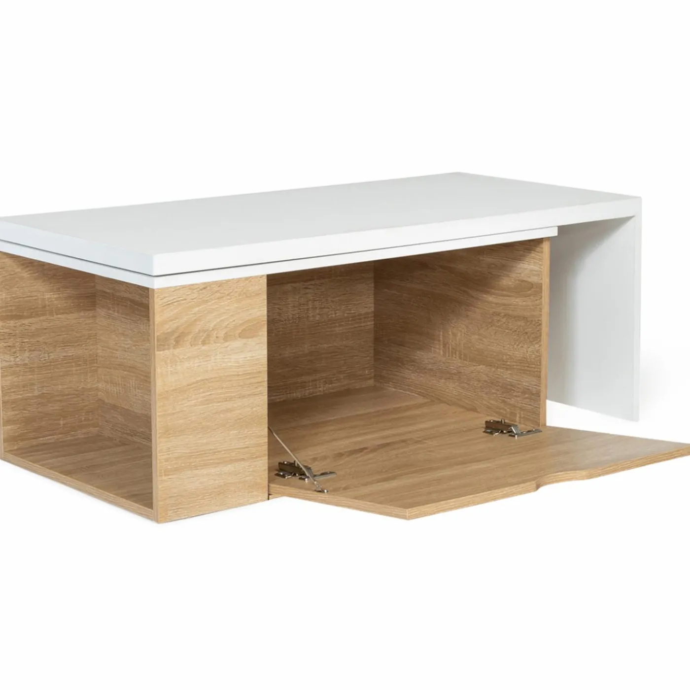 Table de salon rotative avec coffre de rangement