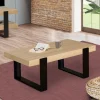 Table de salon style industriel bois et noir