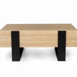 Table de salon style industriel avec tiroirs
