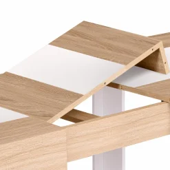 Table extensible 6 à 10 personnes bois et blanc