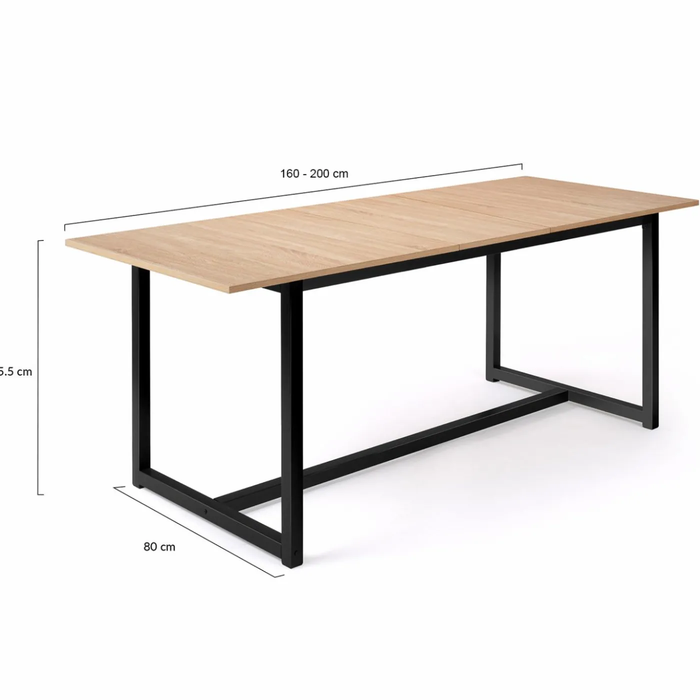 Table extensible industrielle 6-10 personnes 200 cm