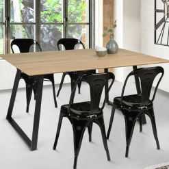 Table extensible moderne bois et métal