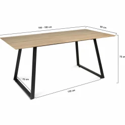 Table extensible moderne bois et métal