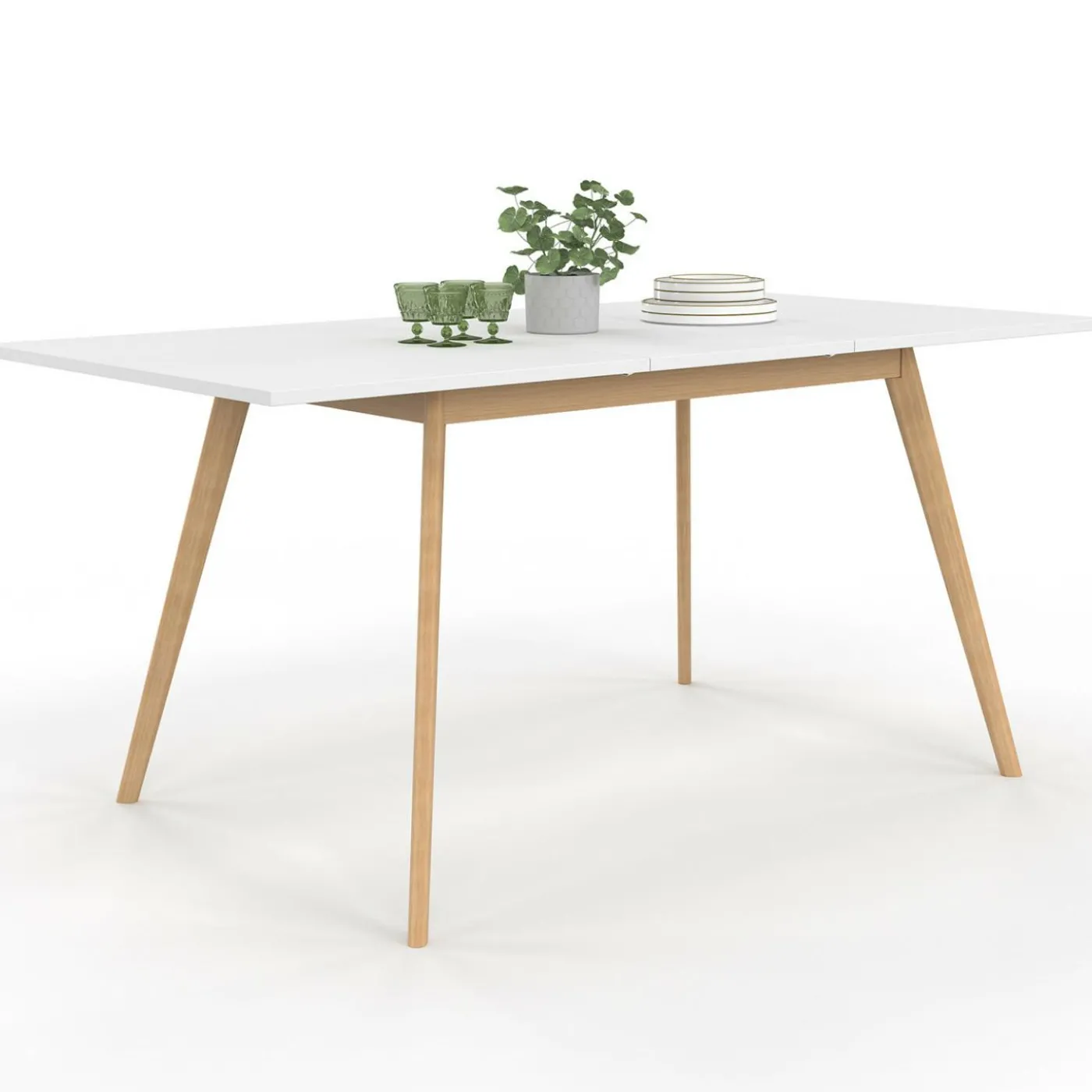 Table extensible scandinave blanche