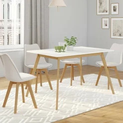 Table extensible scandinave blanche