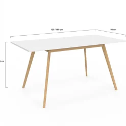 Table extensible scandinave blanche