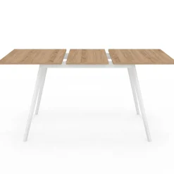 Table extensible scandinave bois et pieds blancs