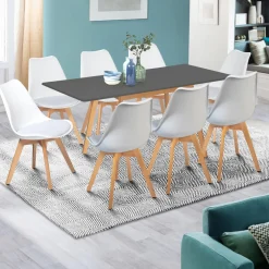 Table extensible scandinave grise anthracite