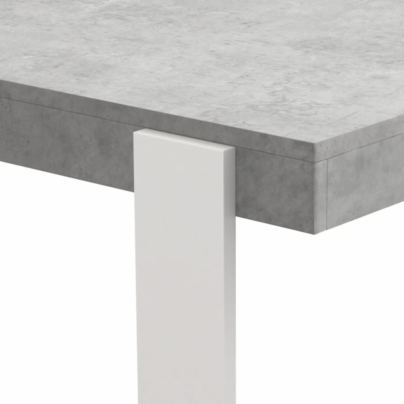 Table haute de bar effet béton et blanc 113 cm