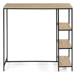 Table haute industrielle avec étagères