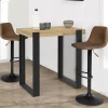 Table haute mange debout noir et bois 113 cm