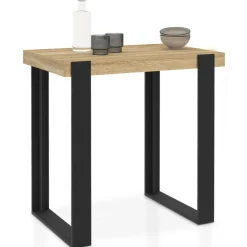 Table haute mange debout noir et bois 113 cm