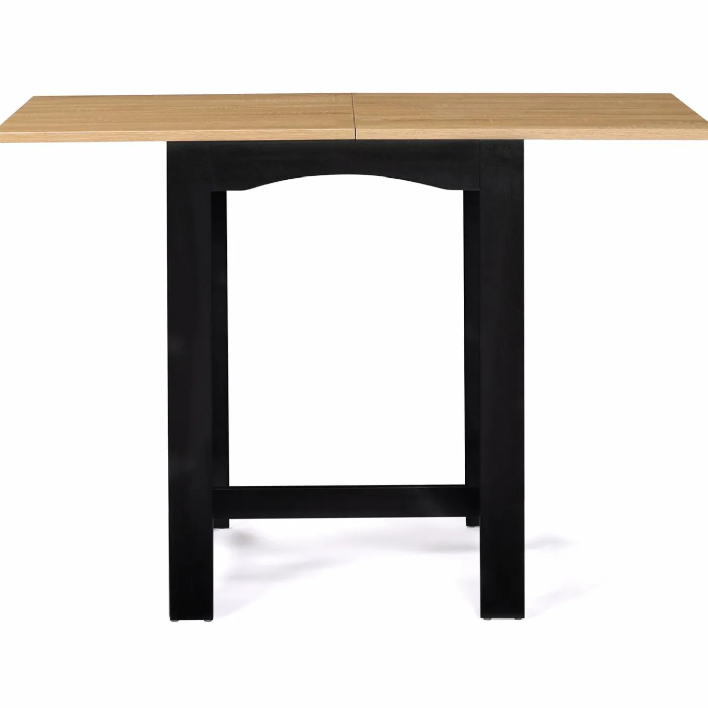 Table haute mange-debout extensible noire et bois