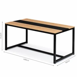 Table industrielle bois et métal 8 personnes 180 cm