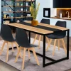 Table industrielle bois et métal 6 personnes 120 cm