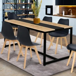 Table industrielle bois et métal 8 personnes 150 cm