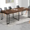 Table industrielle extensible 14 personnes 300 cm bois foncé