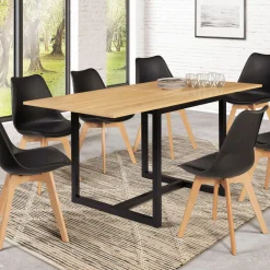 Table industrielle extensible 6-8 personnes 160 cm