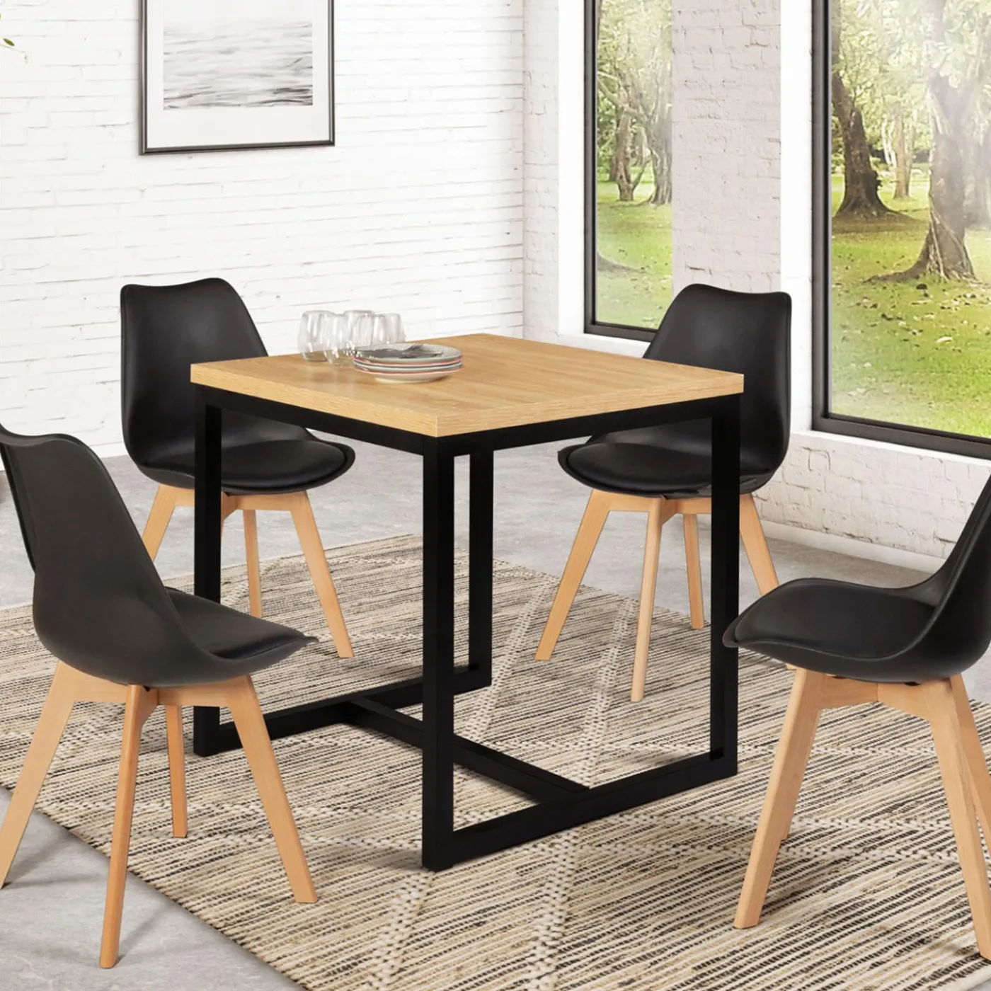 Table industrielle extensible 6-8 personnes 160 cm