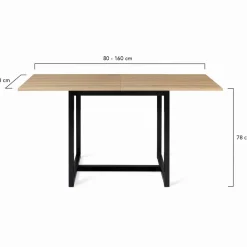 Table industrielle extensible 6-8 personnes 160 cm