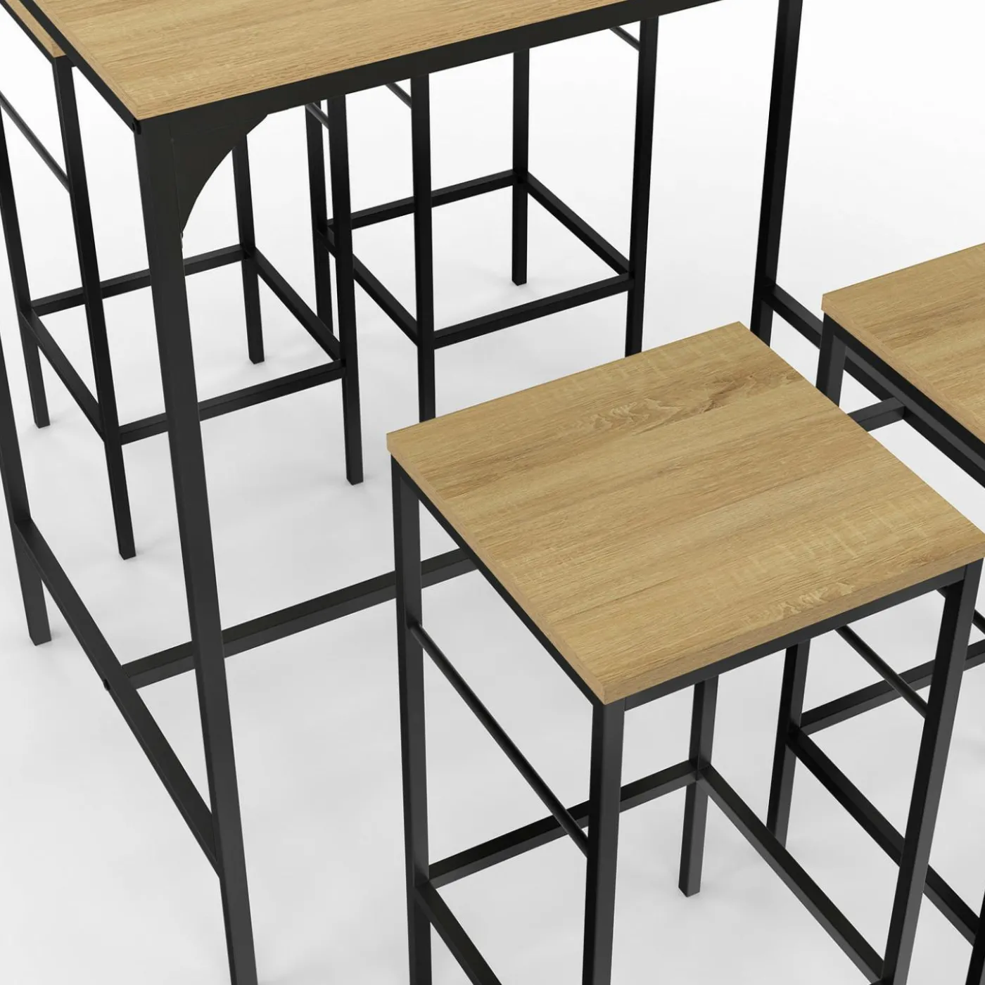 Table mange debout style industriel avec tabourets