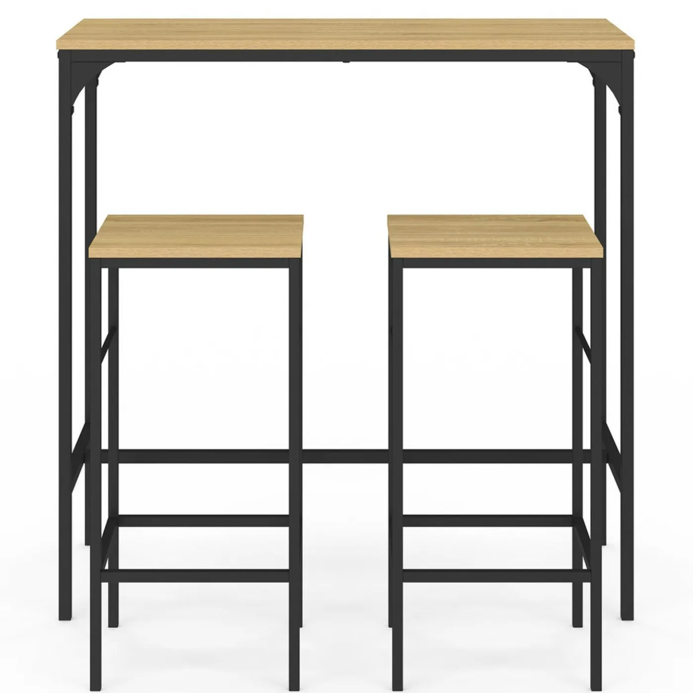 Table mange-debout style industriel avec 2 tabourets