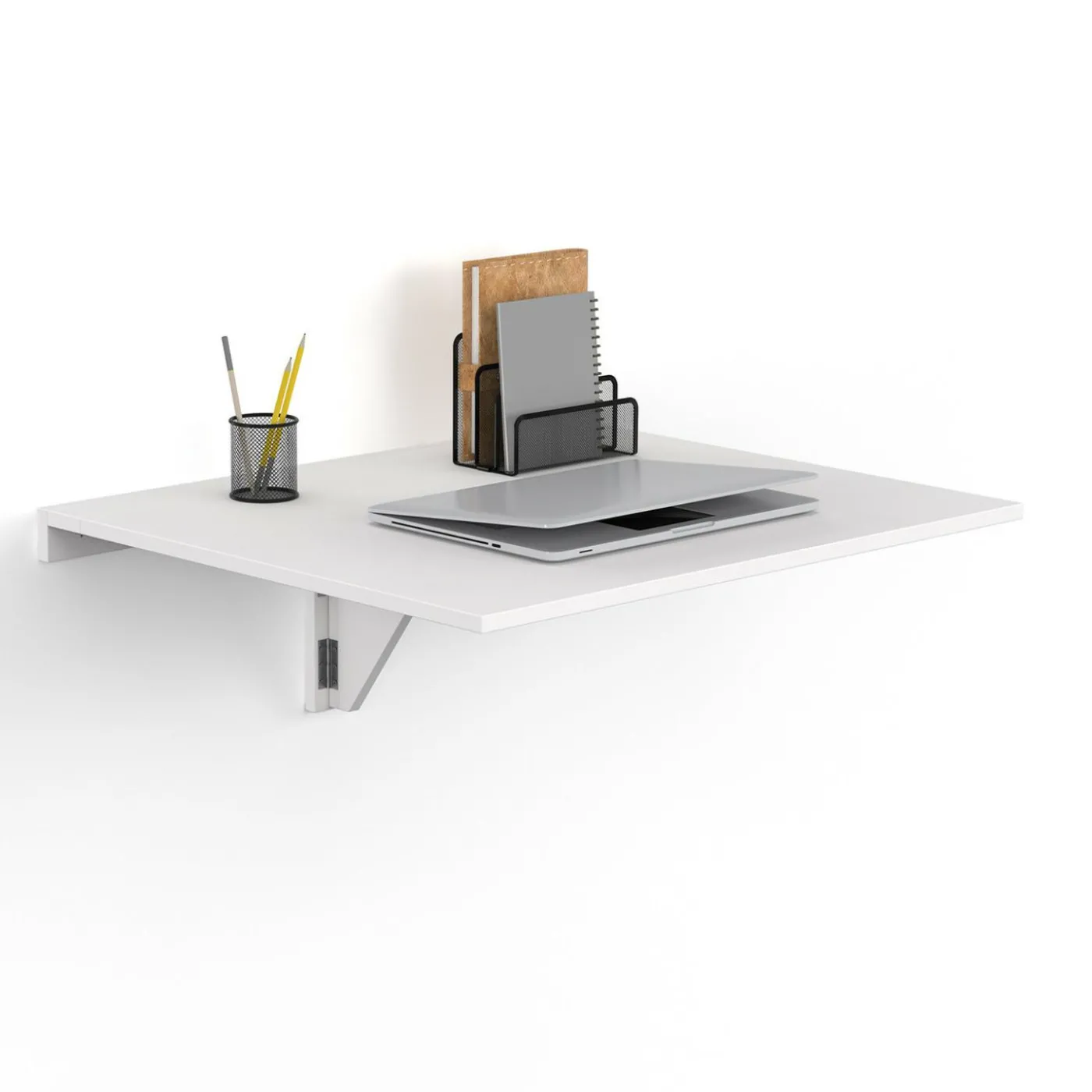 Table murale rabattable bois blanc 2 personnes L.70cm