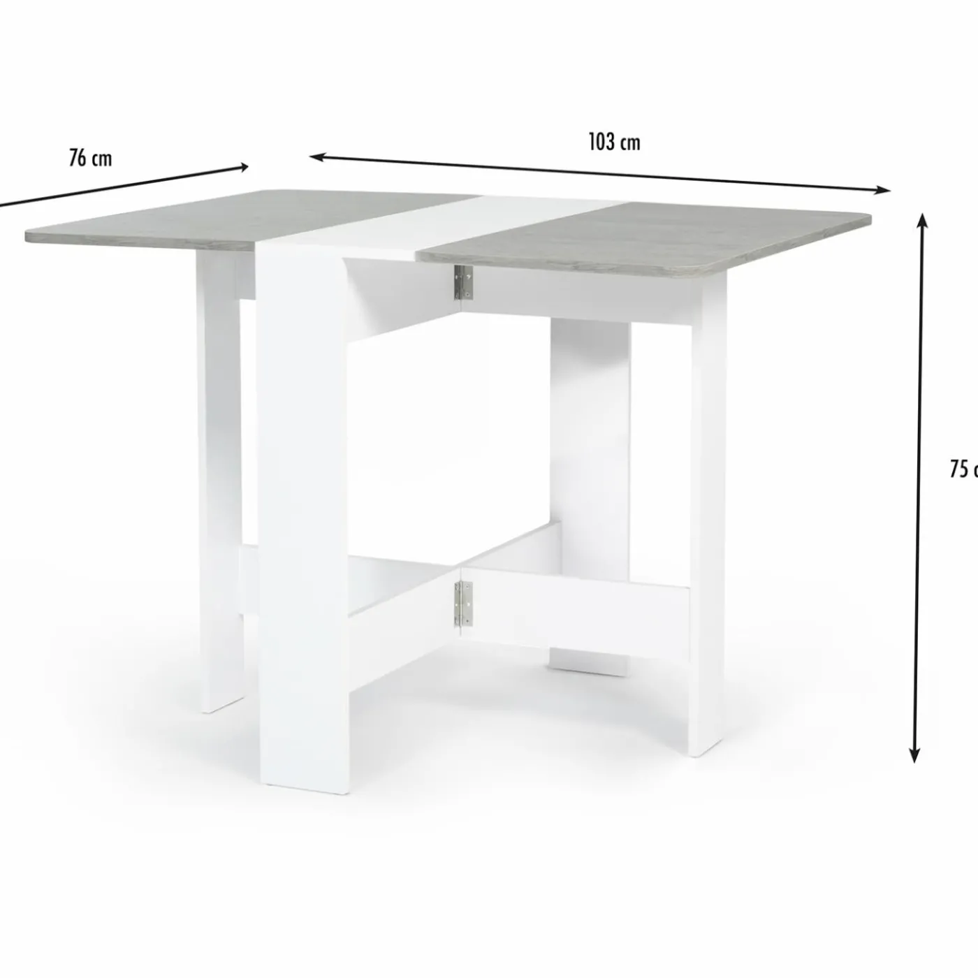 Table pliante design blanche et grise