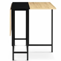 Table pliante industrielle bois et métal noir 2-4 personnes