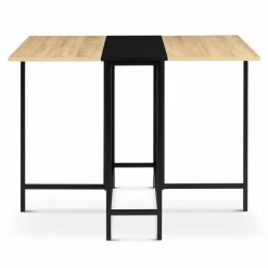 Table pliante industrielle bois et métal noir 2-4 personnes