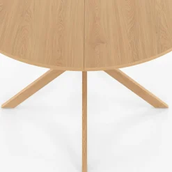 Table ronde 6 personnes bois effet hêtre 6 personnes 110 cm pied araignée