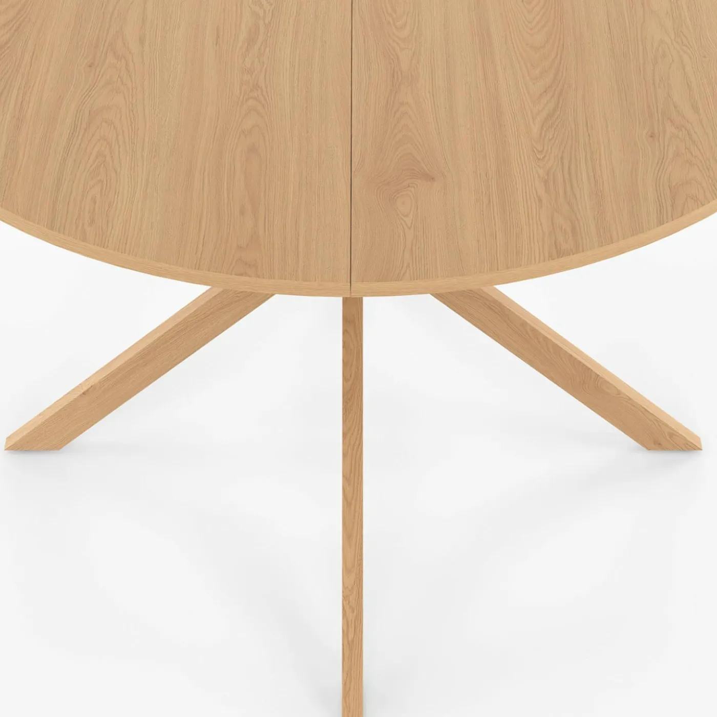 Table ronde 6 personnes bois effet hêtre 6 personnes 110 cm pied araignée