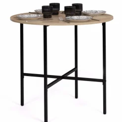 Table ronde industrielle 4 personnes 80 cm