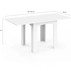 Table salle à manger extensible blanche