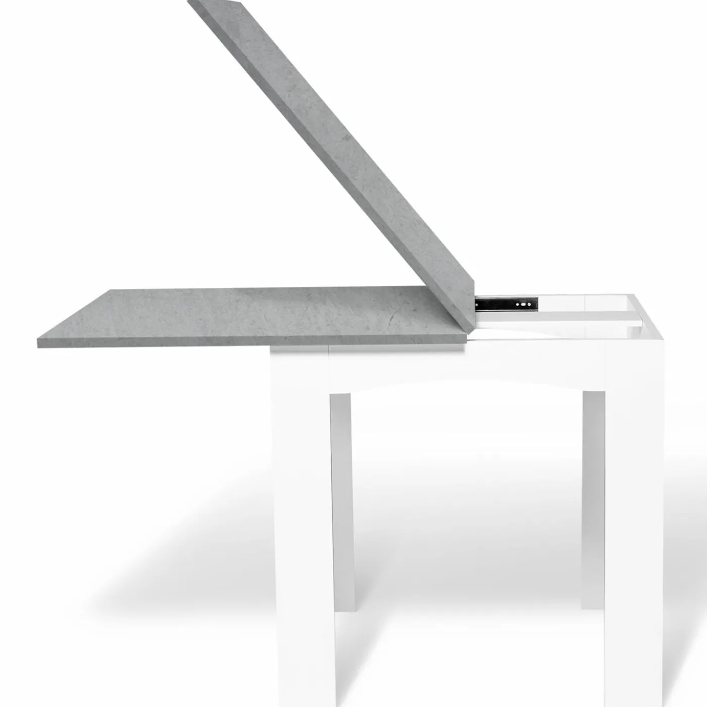 Table salle à manger extensible façon béton ciré