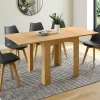 Table salle à manger extensible imitation hêtre