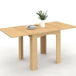 Table salle à manger extensible imitation hêtre