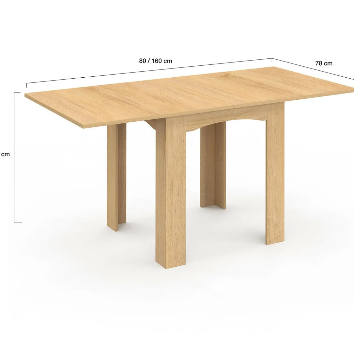 Table salle à manger extensible imitation hêtre