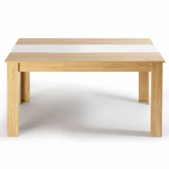 Table salle à manger moderne imitation hêtre et blanc