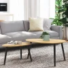Tables basses gigognes scandinaves bois et noir - lot de 2