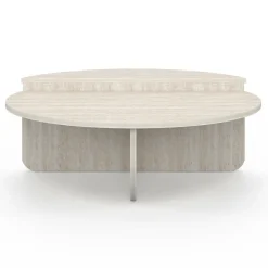Tables basses rondes effet travertin