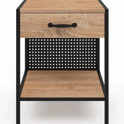 Tables de chevet acier perforé avec 1 tiroir design industriel