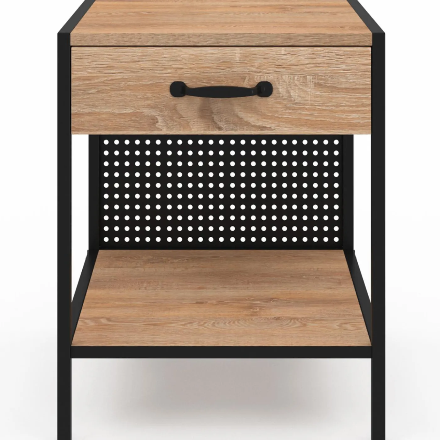 Tables de chevet acier perforé avec 1 tiroir design industriel